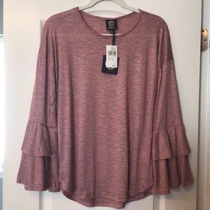 NWT Bobeau ruffle sleeve top